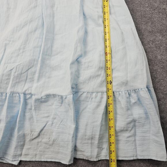 Mable Dress Womens Large Babydoll Cottage Blue Ruffle Tiered Maxi Relaxed Flowy - Picture 5 of 9